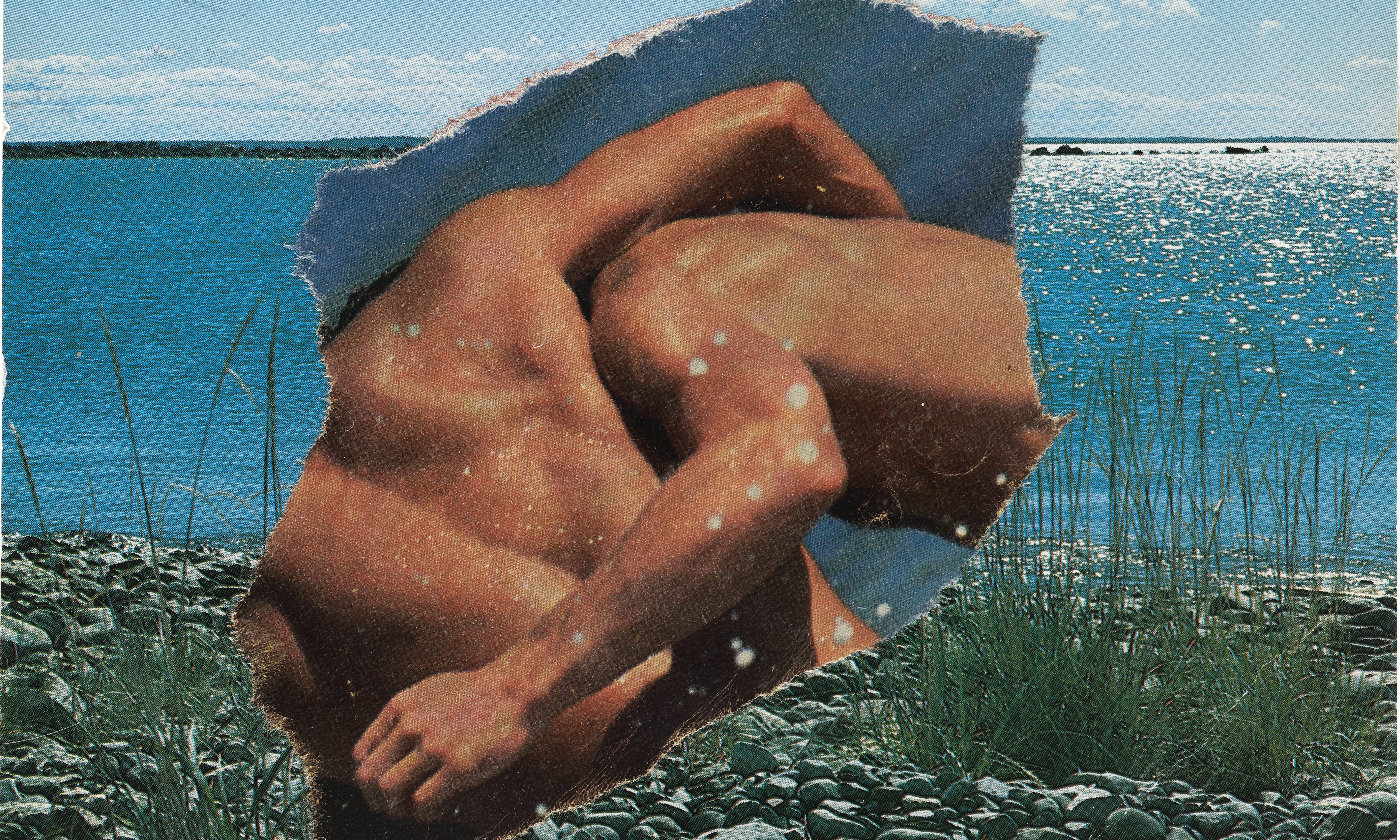 Ellsworth Kelly, Helsinki (Wrestlers), 1984, collage de cartes postales, 10,5 x 14,9 cm, Jack Shear. © Ellsworth Kelly Foundation